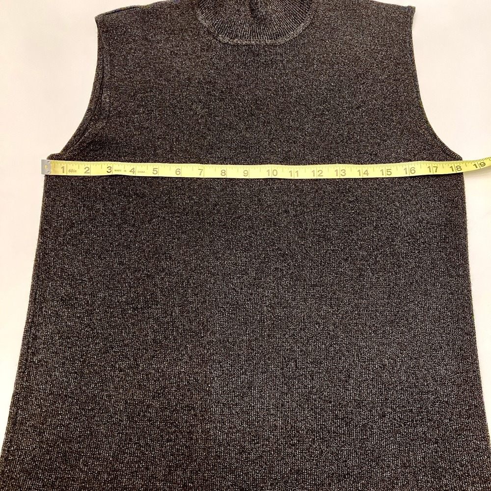 Chico's Design Mock Neck‎ Sleeveless Sweater Womens Large Brand Sz 2 Black Knit - Picture 5 of 6